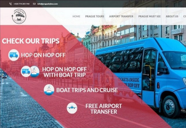 Кейс клієнта — Prague by Bus. Агенція WAMP займалася розробкою та просуванням у Google Ads.