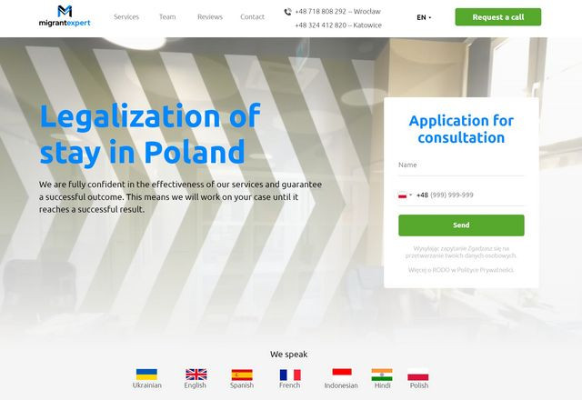 До нас звернувся клієнт з уже працюючим бізнесом у Польщі. Його компанія допомагає легально отримати Карту побиту в Польщі або резидентство в ЄС.